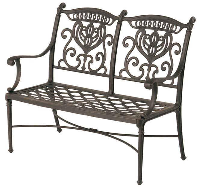Hanamint Grand Tuscany 048160 Outdoor Aluminum Bench with Scroll